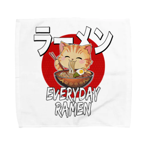 毎日ラーメン猫ちゃん Towel Handkerchief