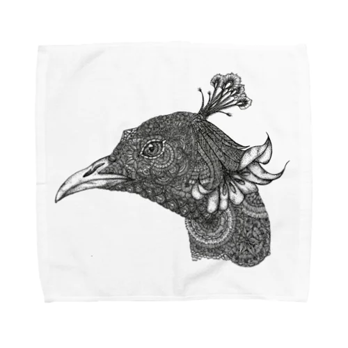 Peacock モノクロームver Towel Handkerchief