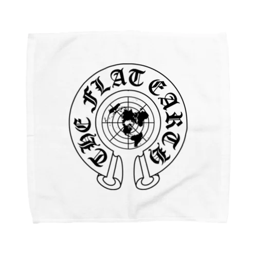 フラットアースMAP04 ch-BLACK Towel Handkerchief