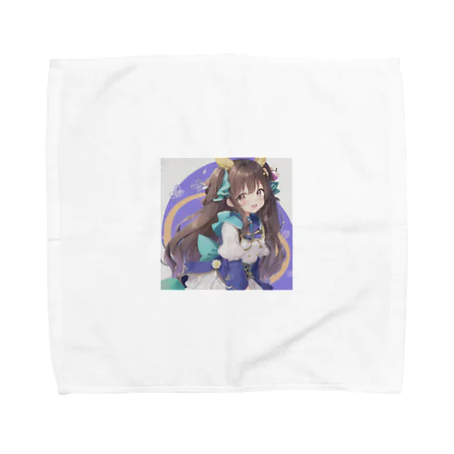 ロングヘアーの女の子 Towel Handkerchief