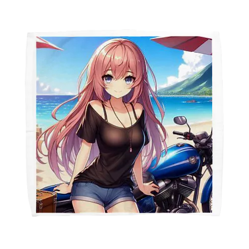 駆けるバイク女子❣️ Towel Handkerchief