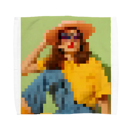 art woman mosaic Towel Handkerchief