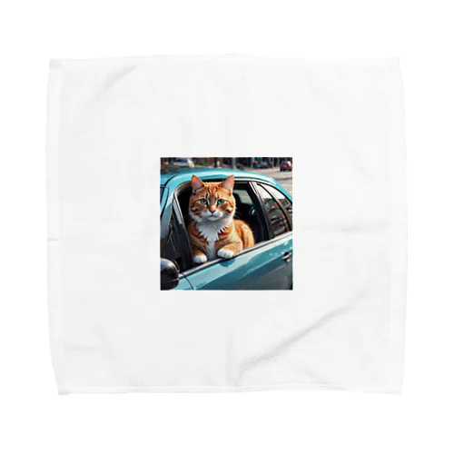 ドライブ中の猫 Towel Handkerchief