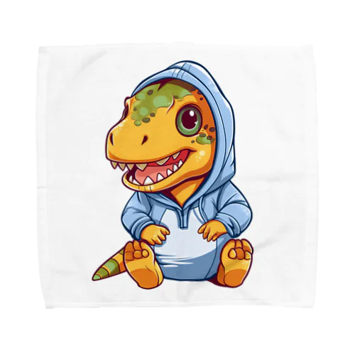 青パーカーを着たティラノサウルス Towel Handkerchief