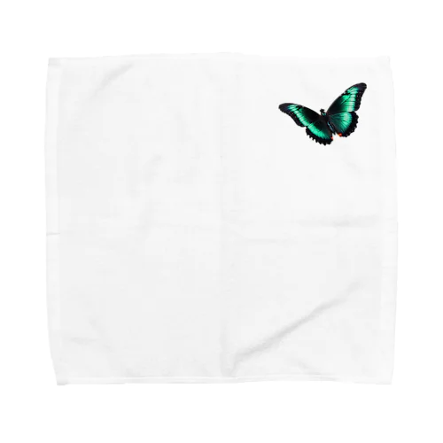 黒と翡翠の蝶々 Towel Handkerchief
