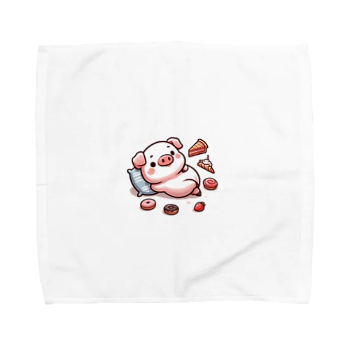 まるでぬいぐるみのようなかわいらしいブタ Towel Handkerchief