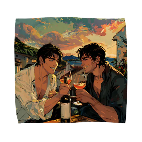 コルシカ島・ワインで乾杯　Tomoe bb 2712 Towel Handkerchief