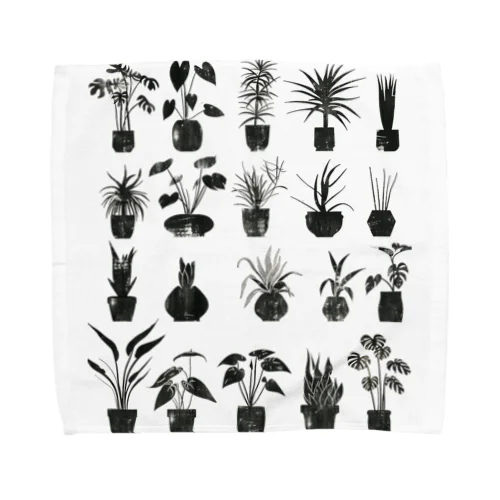 モノクロームの植物園 Towel Handkerchief