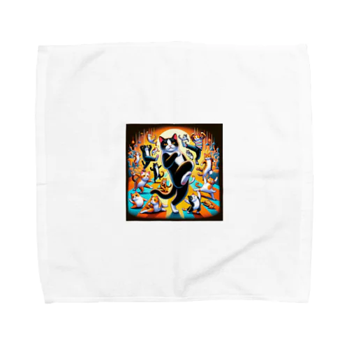 猫のダンスパーティー Towel Handkerchief