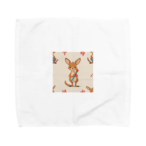 かわいいカンガルーとおもちゃのペイントブラシ Towel Handkerchief