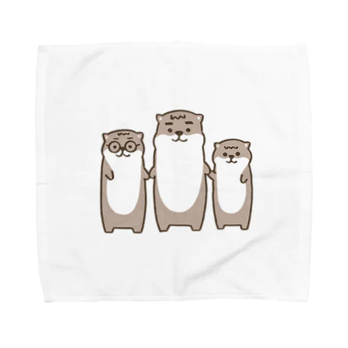 コツメカワウソ3兄弟 Towel Handkerchief