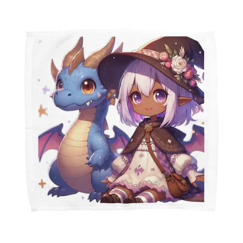 ドラゴンと可愛い女の子3 Towel Handkerchief