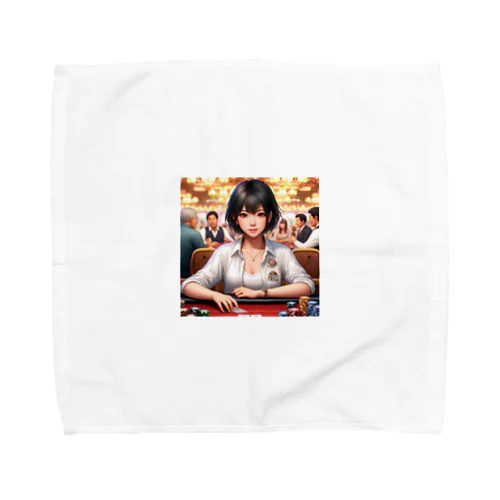 ポーカーをする女の子 Towel Handkerchief