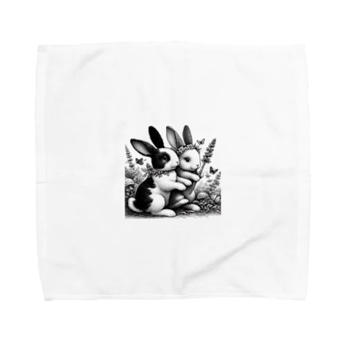 シンプルにかわいいウサギのグッズ Towel Handkerchief