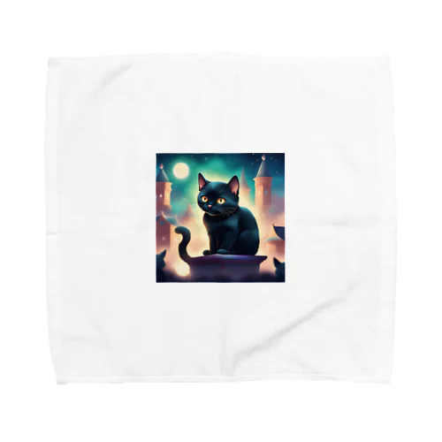 可愛い黒猫が見つめている Towel Handkerchief