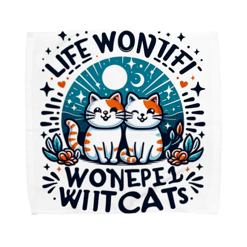猫がいる生活を楽しもう❗ Towel Handkerchief