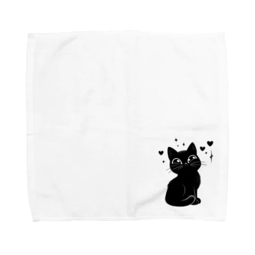 黒猫ニャン・ポイント Towel Handkerchief