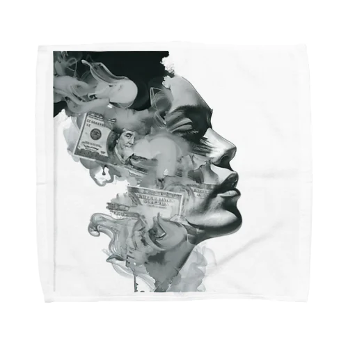 アート「女性の横顔」 Towel Handkerchief