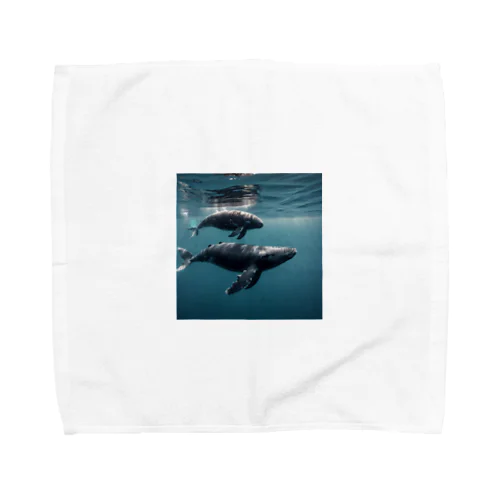 クジラの親子 Towel Handkerchief