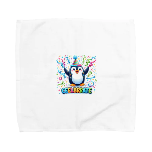 このキュートなペンギンがお祝いムード全開 Towel Handkerchief