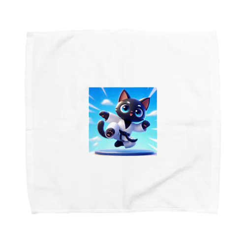 ハイキック空手家クロネコ君 Towel Handkerchief