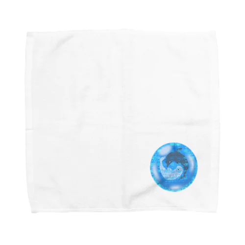 太陰大極イルカの宝石 Towel Handkerchief