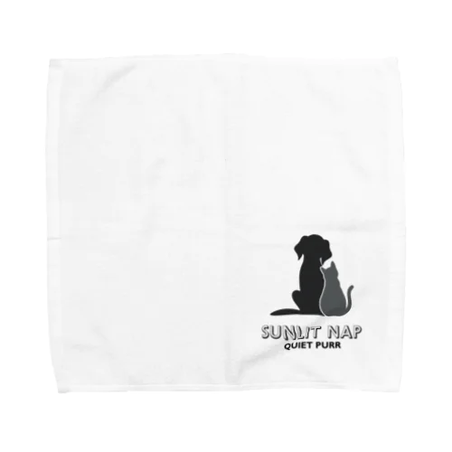 Sunlit Nap Quiet Purr ペットシルエットデザイングッズ Towel Handkerchief