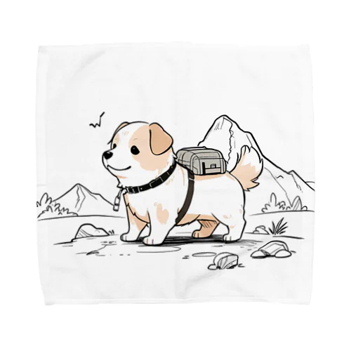 かわいい犬のバックグラウン Towel Handkerchief