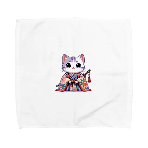 ネコSAMURAI Towel Handkerchief