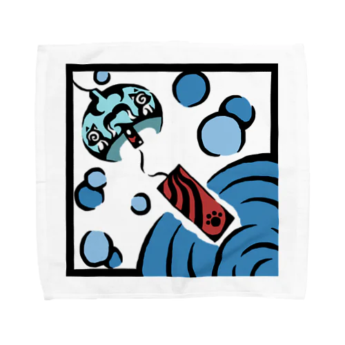 ネコ風鈴 Towel Handkerchief