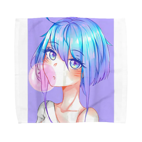 バブルガムを噛むアニメガール 日本の美学 アニメオタク Towel Handkerchief