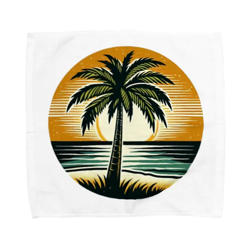 パームツリーと夕陽 Towel Handkerchief