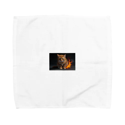 炎の守護者「炎タイプの猫」 Towel Handkerchief