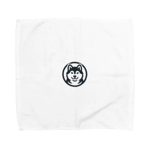 ブラックシバのキュートなロゴマーク Towel Handkerchief