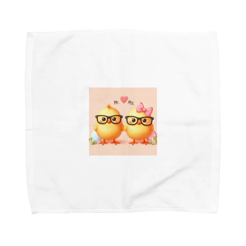 ひよこカップル Towel Handkerchief