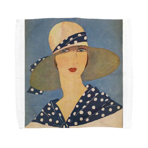 lady wearing a sun hat Towel Handkerchief