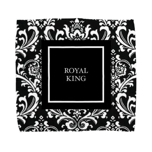 ROYAL KINGダマスク柄BLACK タオルハンカチ