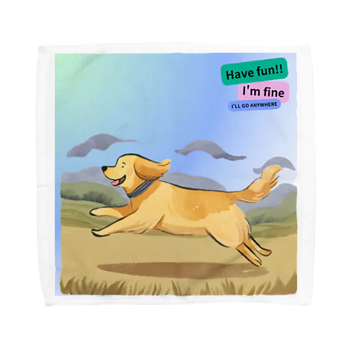 running dog 《ごーるでん》 Towel Handkerchief