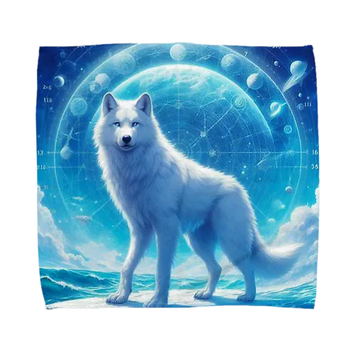白いオオカミ Towel Handkerchief