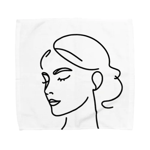 一筆書き風景アート6 Towel Handkerchief