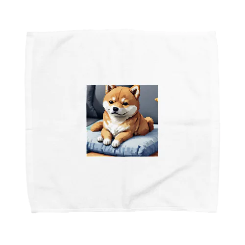 クッションの上でくつろぐ柴犬 Towel Handkerchief