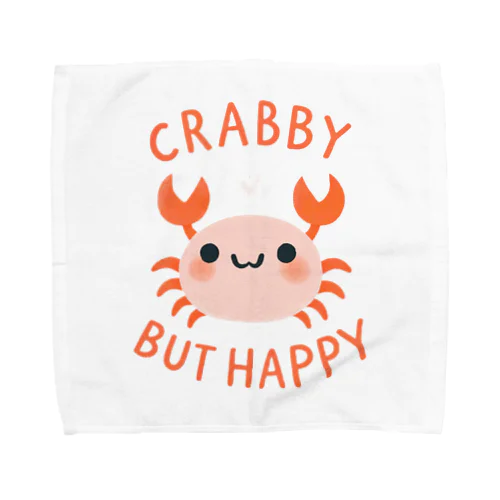 CRABBY BUT HAPPY Towel Handkerchief