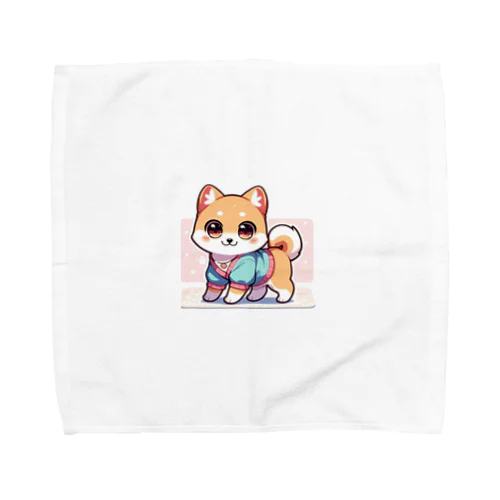 キュートな柴犬キャラクターのマスコット Towel Handkerchief