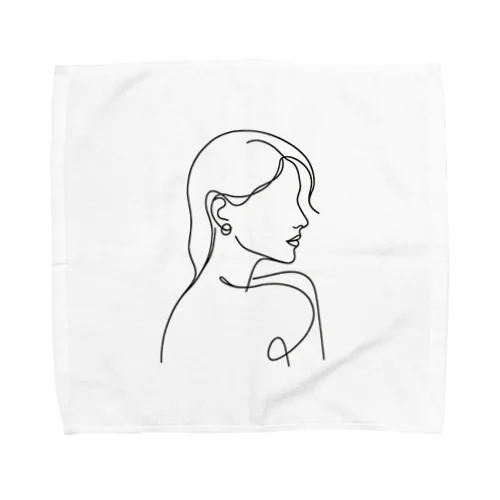 一筆書き風景アート9 Towel Handkerchief