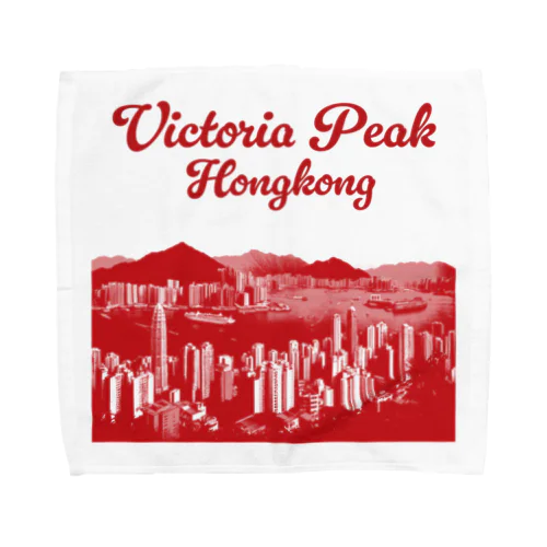 【前面：赤】Victoria Peak Towel Handkerchief