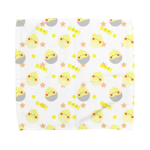 まんまるいんこ　（オカメ　ルチノー×ノーマル)　ホワイト Towel Handkerchief