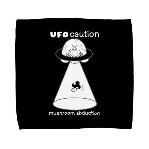 UFO CAUTION mushroom abduction Towel Handkerchief