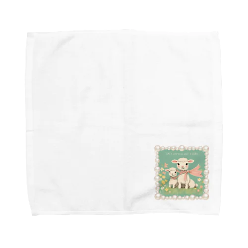 Cute な草原子羊物語 Towel Handkerchief