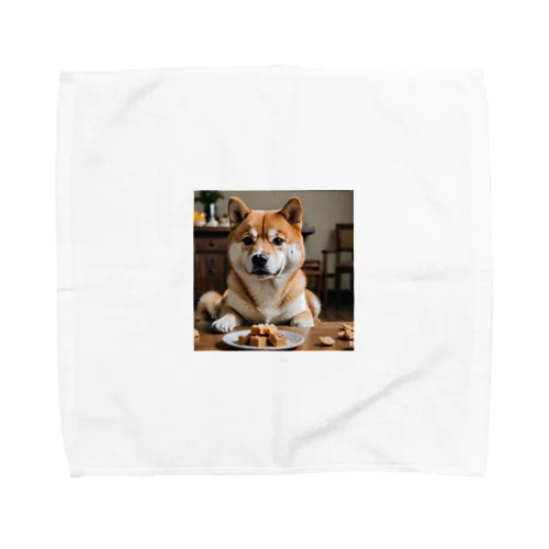 餌に手が出そうな柴犬 Towel Handkerchief