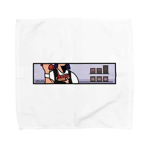 LIbero_orso ケチャップドバドバ店員(背面プリント) Towel Handkerchief